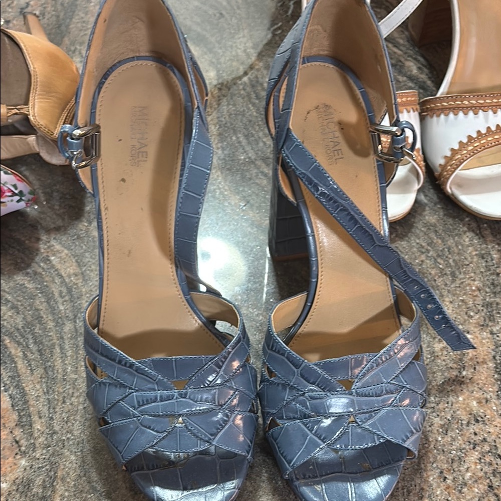 Michael Kors Blue Textured Heels